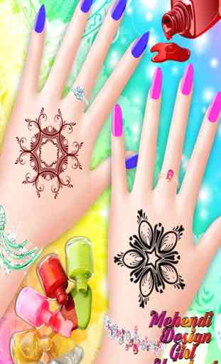 Mehndi Design - Hand Art and beauty salon games for girls 3