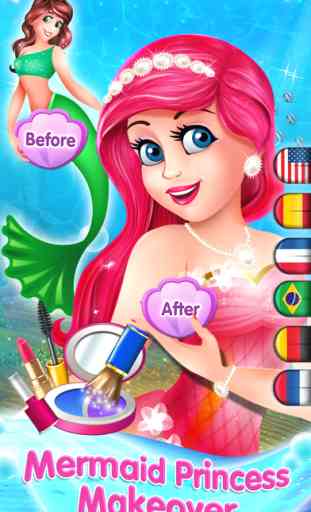 Mermaid Princess Makeover -  Dress Up, Makeup & eCard Maker Game 1