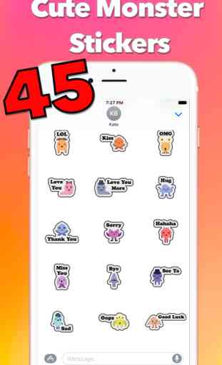 Mini Monster Text Emoji Stickers For iMessage 1