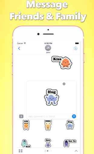 Mini Monster Text Emoji Stickers For iMessage 2