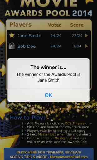 Movie Awards Pool 2014 - Free Party Game 3