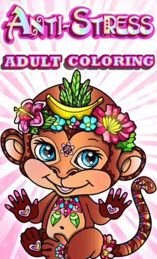 Nature Coloring Books Monkey Lion Pages for Adults 1