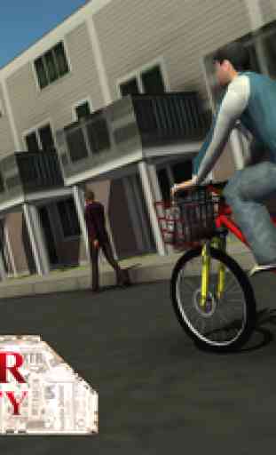 Newspaper Delivery Boy & bike ride game 2