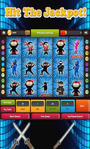 Ninja Slots XP - Clumsy Fight in Vegas Casino Shadow HD Free 2