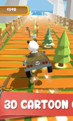Panda Brakes: Cartoon of puppy racing and running downhill for kids game 2