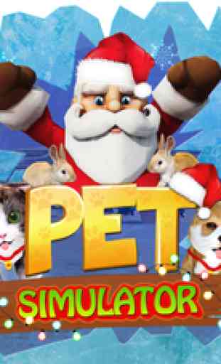 Pet Simulator 3D - Cute Cat and Little Dog Christmas Game to Play in Home Lawn with Santa 2