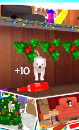 Pet Simulator 3D - Cute Cat and Little Dog Christmas Game to Play in Home Lawn with Santa 3