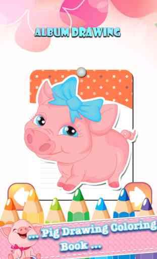 Pig Drawing Coloring Book - Cute Caricature Art Ideas pages for kids 2