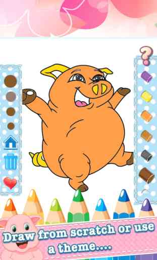 Pig Drawing Coloring Book - Cute Caricature Art Ideas pages for kids 3
