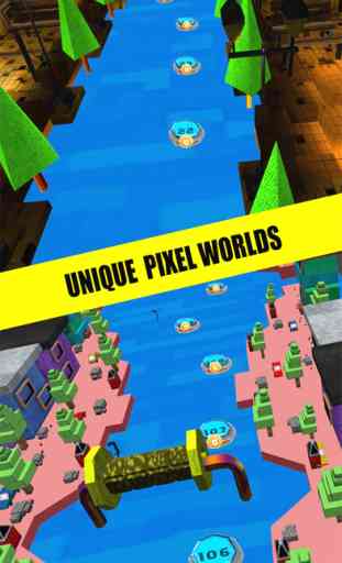 Pixel Run Blocky 3D. Endless Running on Block War Roads Challenge 3