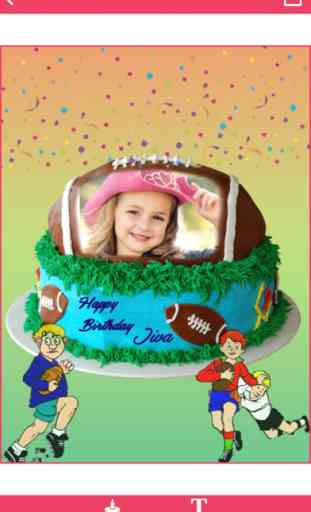 Photo Name on Kids Birthday Cake 1