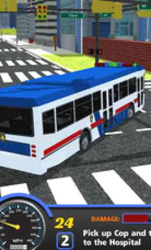Police Bus Staff Duty Transport 3D - New York City Police Department Pick & Drop Simulator 1