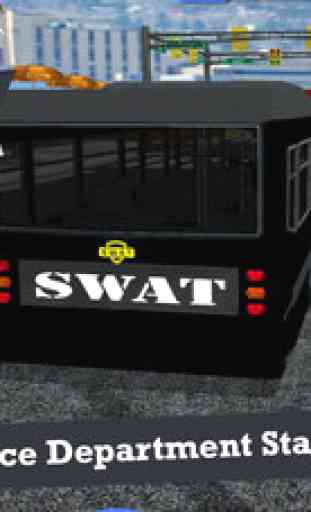 Police Bus Staff Duty Transport 3D - New York City Police Department Pick & Drop Simulator 4