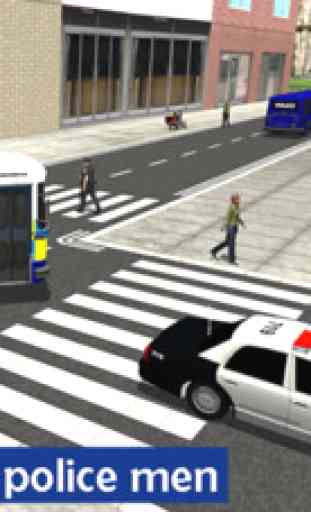 Police City Bus Staff Duty Simulator 2016 3D - London Anicent City Police Department Pick & Drop 4