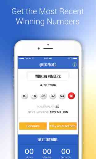 Powerball Power Player - Powerball Lottery Results and Number Generator for Powerball and MegaMillions 1