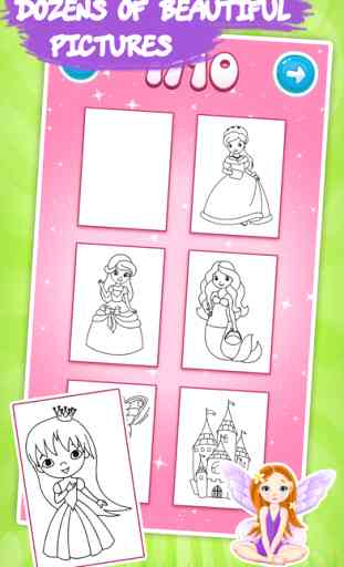 Princess coloring book games for kids - Free girls drawing, painting & doodling studio 3