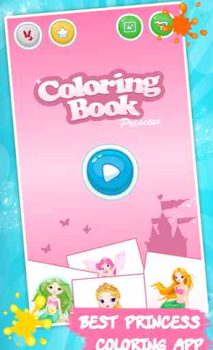 Princess coloring book games for kids - Free girls drawing, painting & doodling studio 4