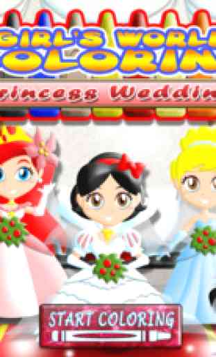 Princess Wedding Coloring World -  My Paint, Color and Draw Frozen Fairy Tail Magic For Girls FREE 1