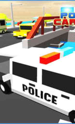 Police Cube Car Craft Sim 3D - Blocky Racing Roads Fever 3