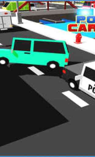 Police Cube Car Craft Sim 3D - Blocky Racing Roads Fever 4