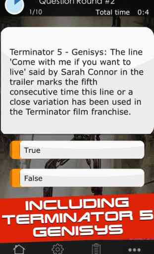 Quiz for the Terminator Movies - SciFi Trivia Game App including questions for Terminator 5: Genisys 2