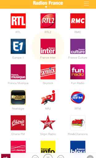 Radios France FM (France Radios, Radio Français) - Include France Inter, France Bleu, Europe 1, Skyrock, Fun Radio, NRJ France 1