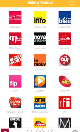 Radios France FM (France Radios, Radio Français) - Include France Inter, France Bleu, Europe 1, Skyrock, Fun Radio, NRJ France 2