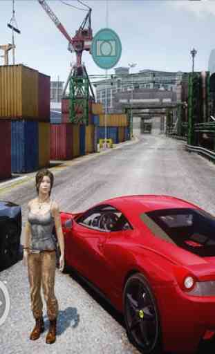 Real Lara Car driving in Zombie City 3