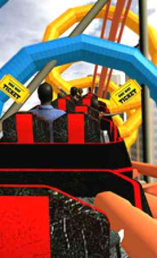 Roller Coaster Ride 3D Simulator 2016- Extreme amusement and adventure madness in fun park, Dive action in waterslide 1