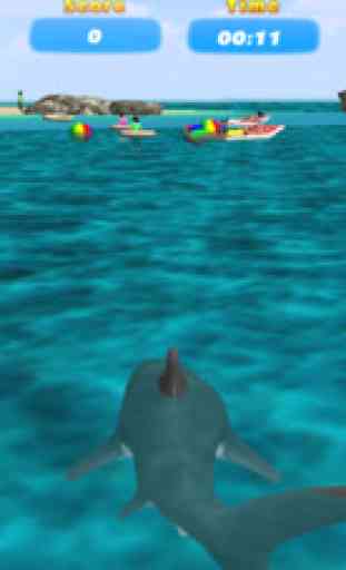 Shark Attack Adventure. Hungry Great White Dash Beach 3D 3