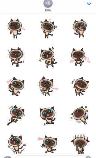 Siamese Cat Called Carbon − NHH Stickers 3