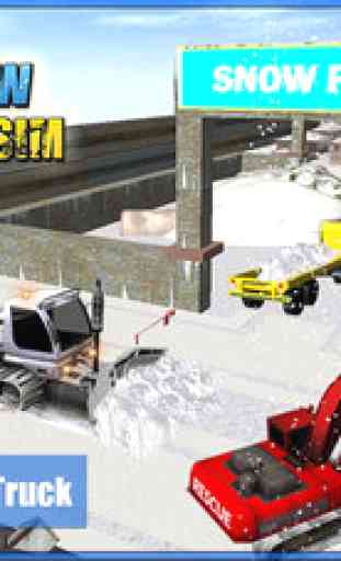 Snow Plow Excavator Sim 3D - Heavy Truck & Crane Rescue Operation for Road Cleaning 2