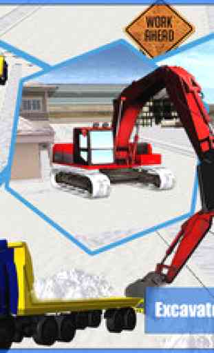 Snow Plow Excavator Sim 3D - Heavy Truck & Crane Rescue Operation for Road Cleaning 3