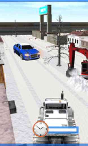 Snow Plow Excavator Sim 3D - Heavy Truck & Crane Rescue Operation for Road Cleaning 4