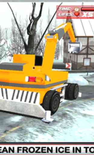 Snow Truck Driver Simulator 3D – Drive the big crane and clear up ice from frozen road 4