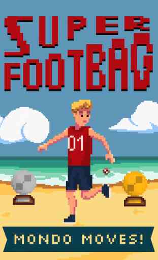 Super Footbag - World Champion 8 Bit Hacky Ball Juggling Sports Game - Gold 2