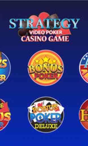 Strategy Video Poker Casino Game : Straight Four Flush Card Games 2