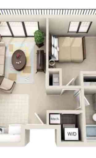 3D Small Home Plan Ideas 3