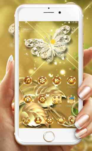Theme Butterfly Gold Diamond 2