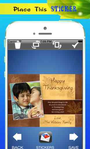 Thanksgiving Greeting-Customize  Post Cards with Beautiful Stickers for Photos 4