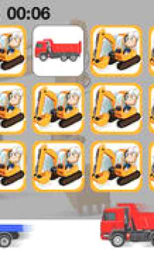Trucks and Diggers Matching Game 1