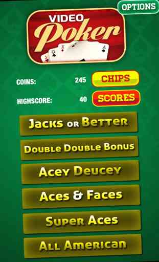 Video Poker: 6 Free Casino Card Games with Jacks or Better, Double Bonus, Acey Deucey, Ace & Faces, Super Aces, and All American for Gambling Fun! 3