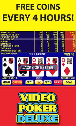 Video Poker Deluxe - FREE Casino Video Poker Games 3