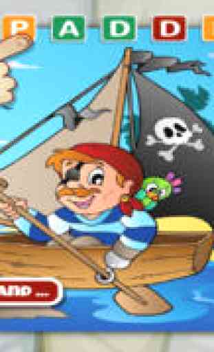 Word Learning Puzzle for Kids and Toddlers - Adventures, Pirates and Treasures 1