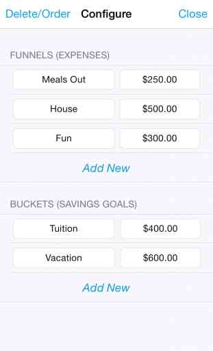 Buckets and Funnels PRO - Savings and Expense Budgeting 4