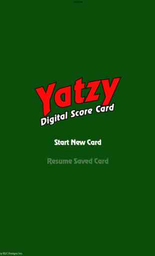 Yatzy Digital Score Card 4