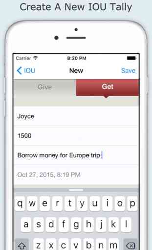IOU (I Owe You) App - Track people who owes you money 2