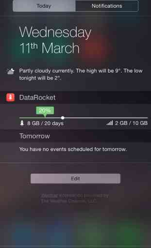 DataRocket - Track mobile data usage widget 1