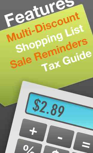 Discount Calculator With Shopping List, Coupons Reminders & Sales Tax Guide 1