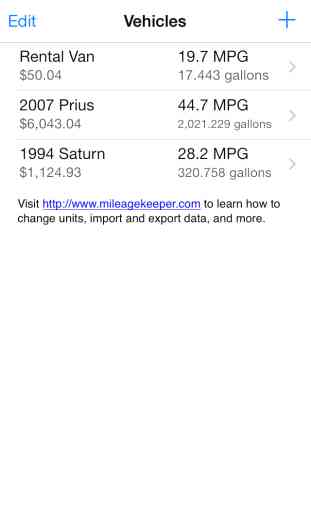 Mileage Keeper (gas mileage / fuel economy tracker) 1